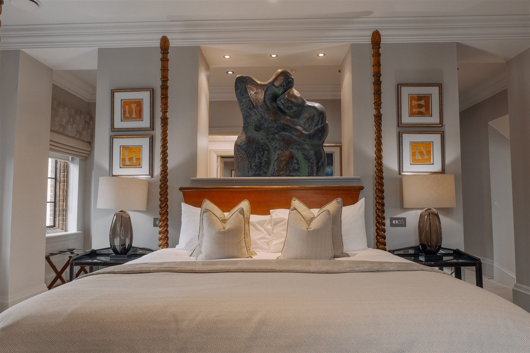 Spacious and stylish bedroom in the Ascot Suite, Western House Hotel Ayrshire