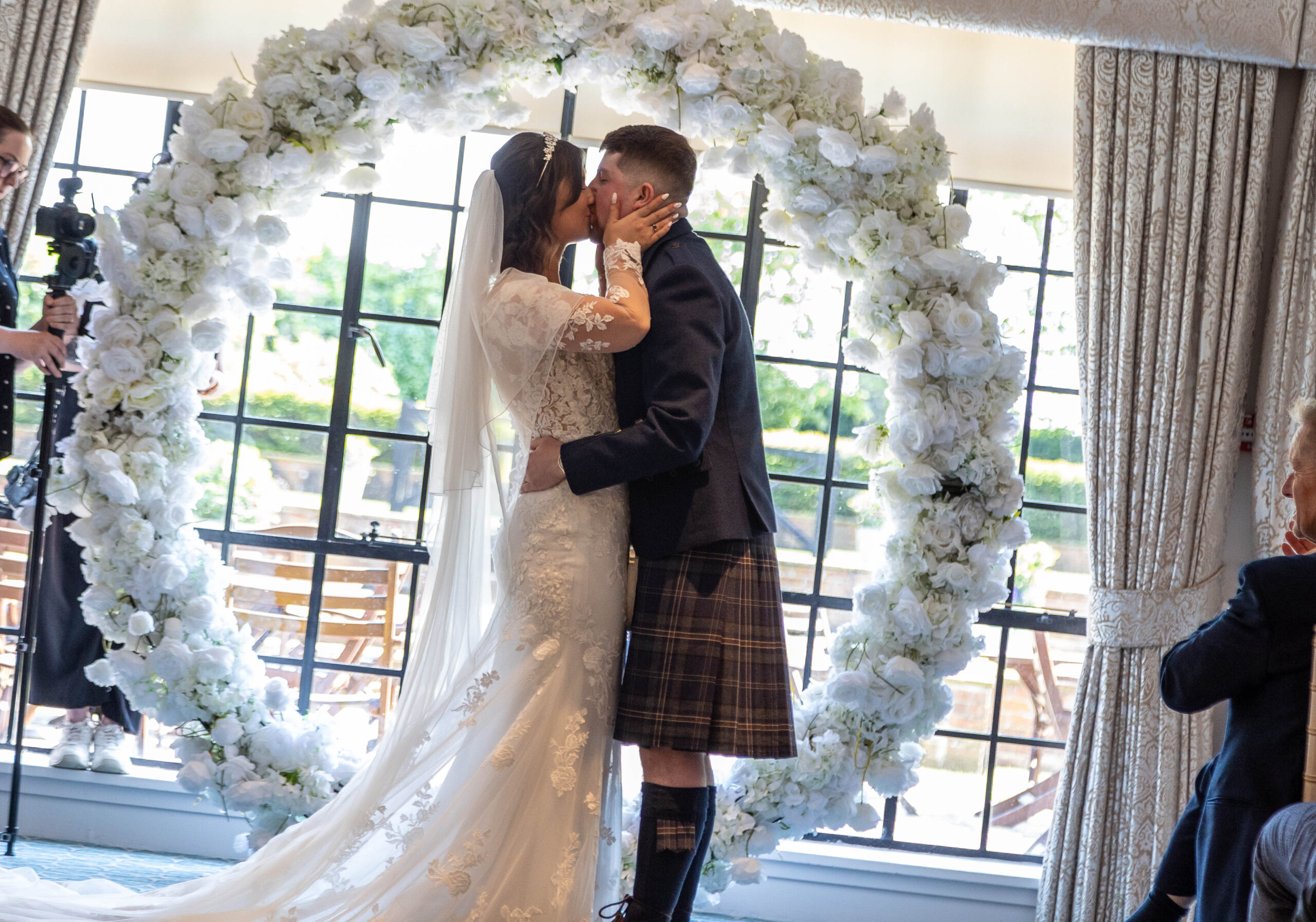 Romantic wedding moment at Ayrshire wedding venue