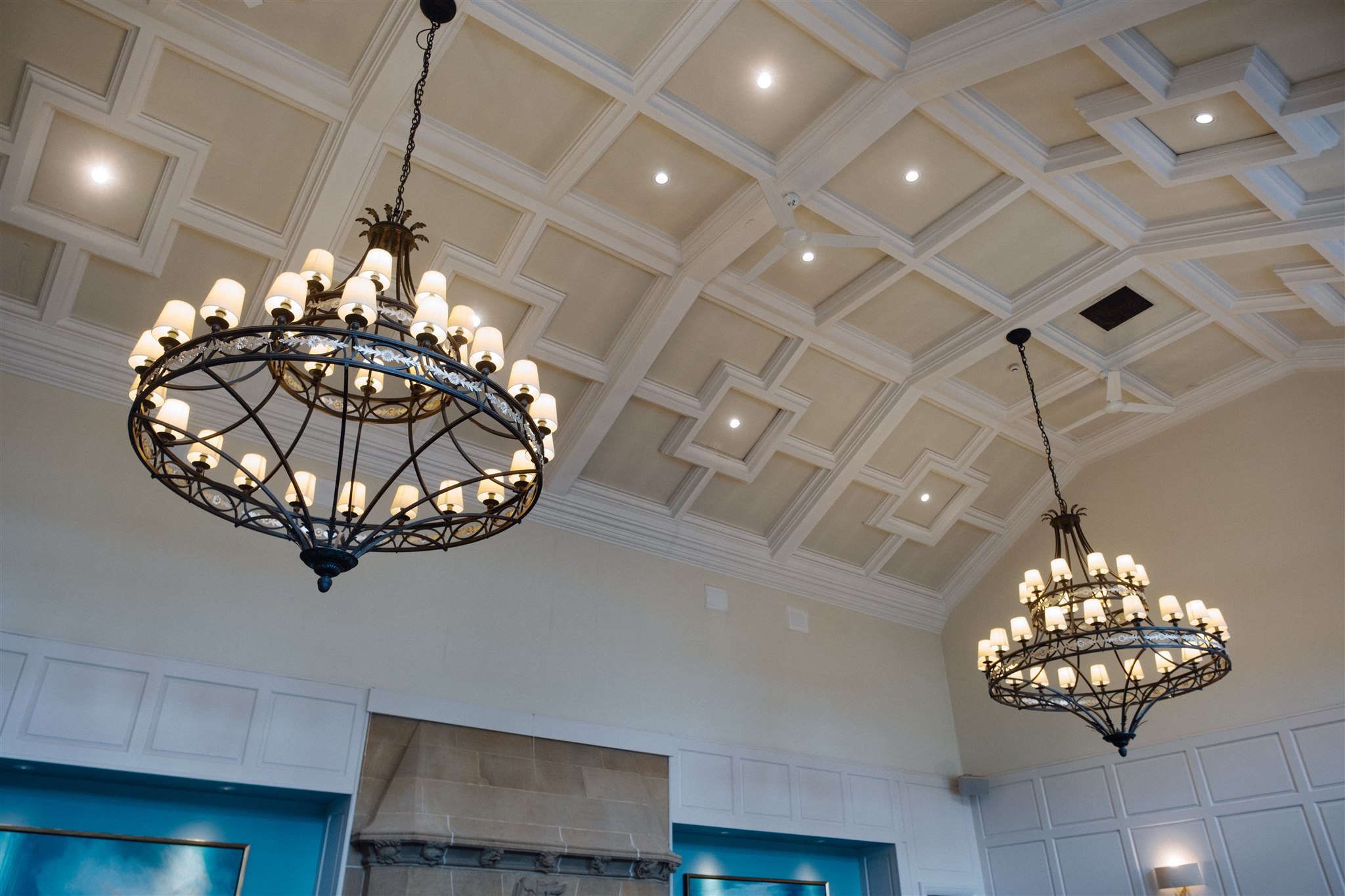 Stunning chandelier detail inside Western House Hotel’s Cathedral Ballroom